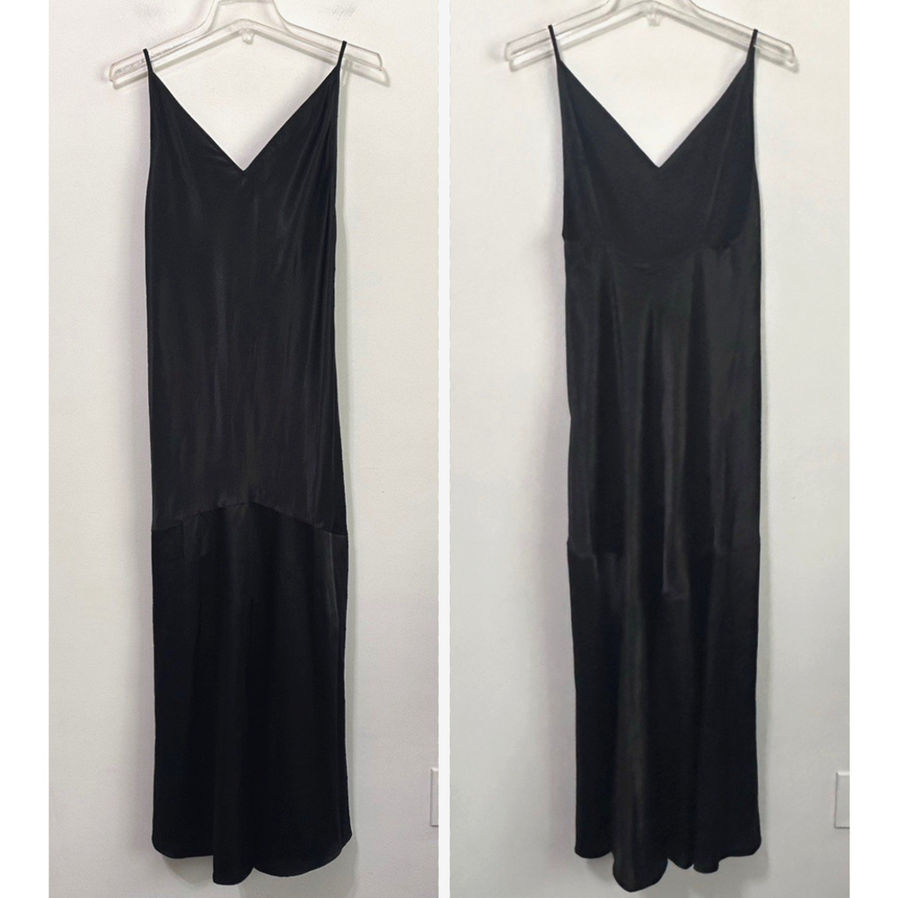 Victorias Secret Collection Satin Midi Slip Small Black Lingerie 54" Sexy Satin